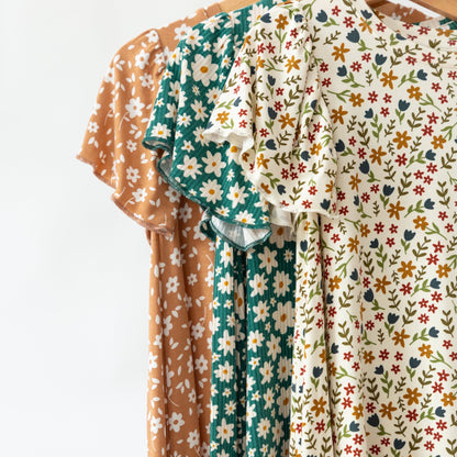 Cream Floral Pocket Dress