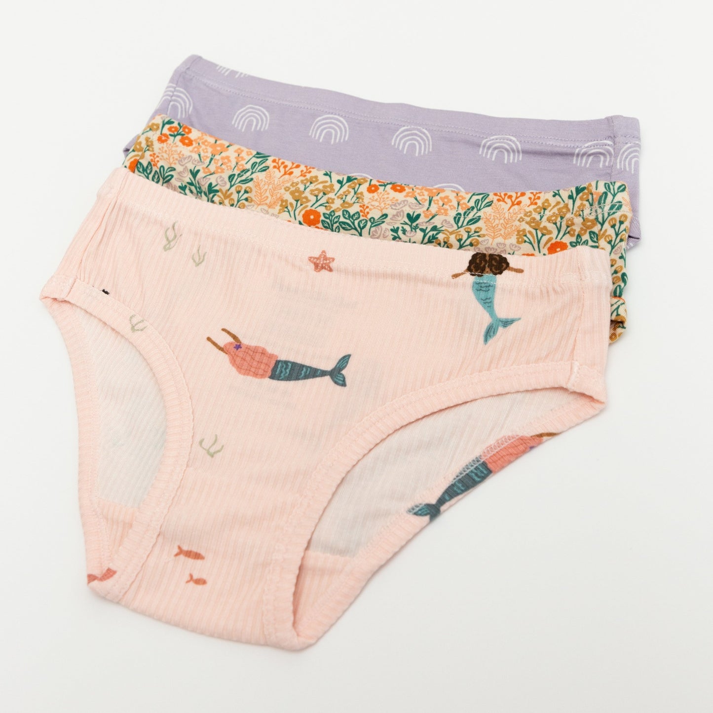Mermaids, Wildflowers and Lavender Rainbows Underwear 3 Pack