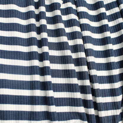 Nautical Blue Stripe Small Ribbed Two-Piece Set