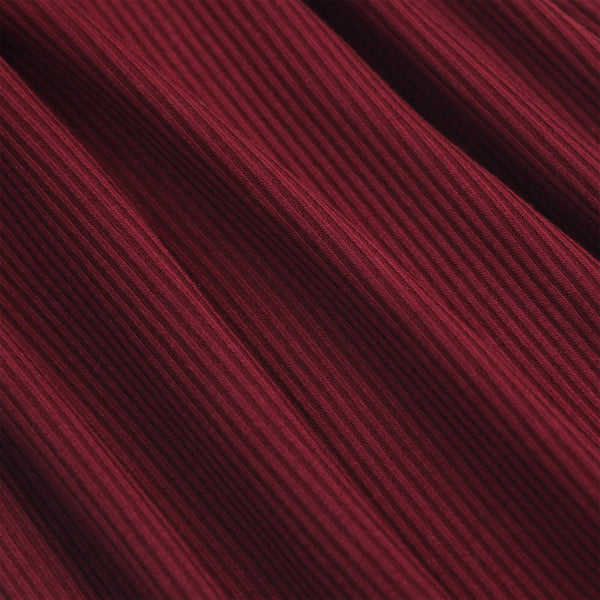 Maroon Small Ribbed