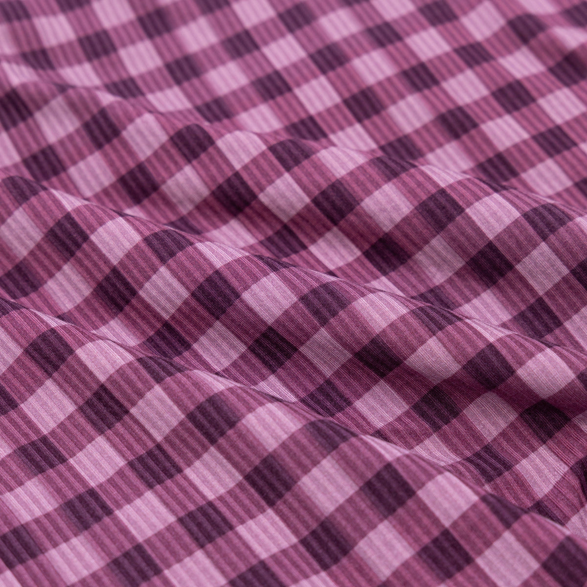 Plum Gingham Small Ribbed