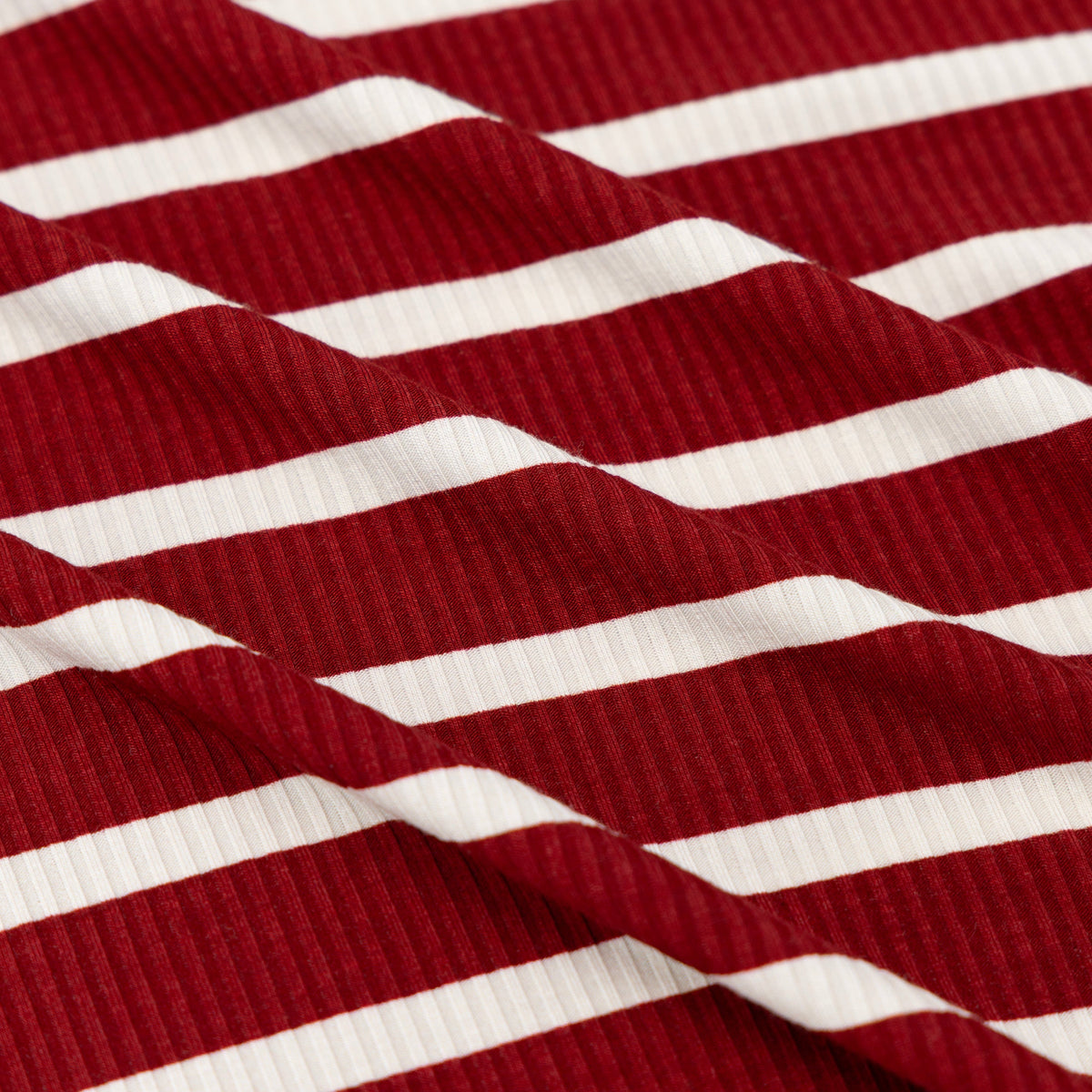 Red Wide Stripe Small Ribbed