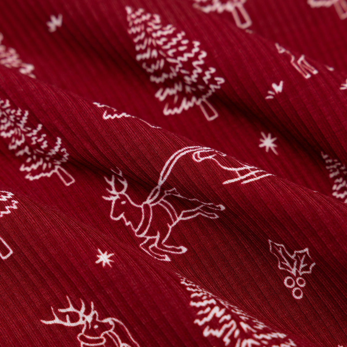 Reindeer & Santa Sleigh Small Ribbed