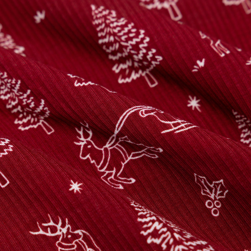 Reindeer & Santa Sleigh Small Ribbed