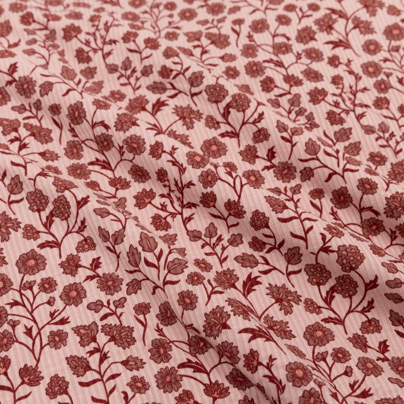 Mauve Floral Small Ribbed