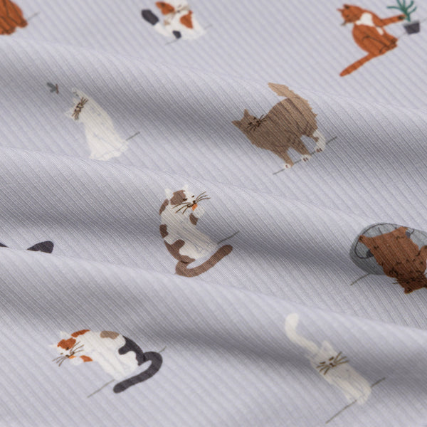Cats Gray Small Ribbed