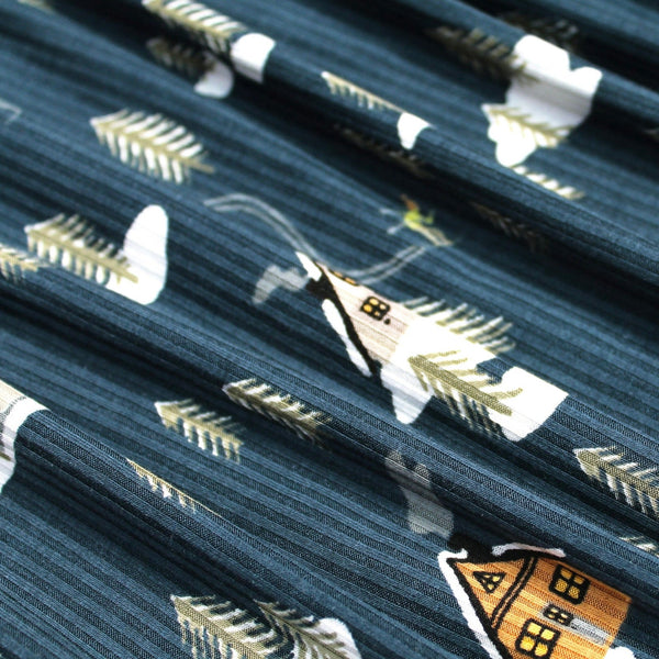 Snowy Village Small Ribbed