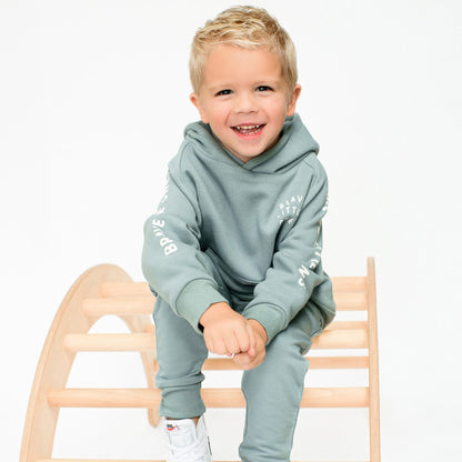 Brave Little Ones Slate Blue Signature Sleeve Fleece Hoodie