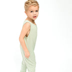 Dusty Sage Small Ribbed Harem Romper