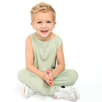 Dusty Sage Small Ribbed Harem Romper