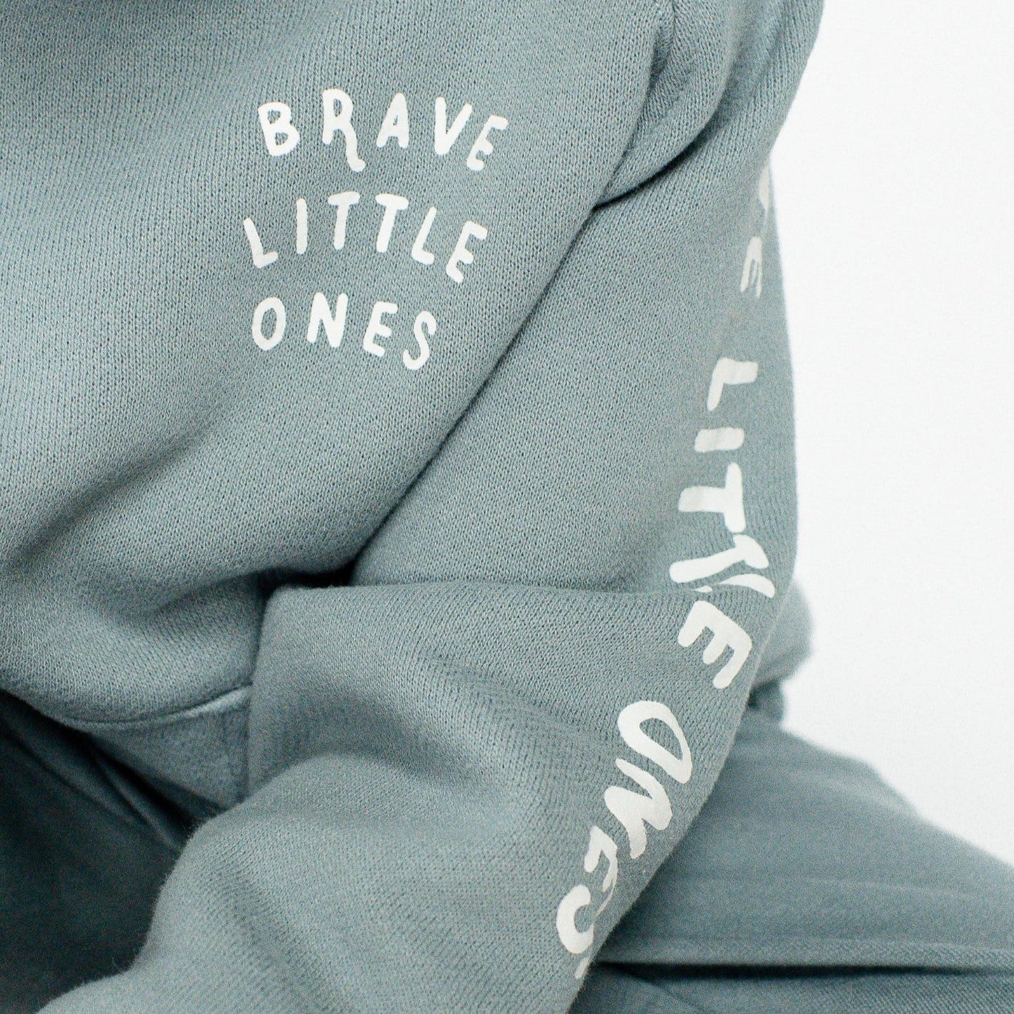 Brave Little Ones Slate Blue Signature Sleeve Fleece Hoodie