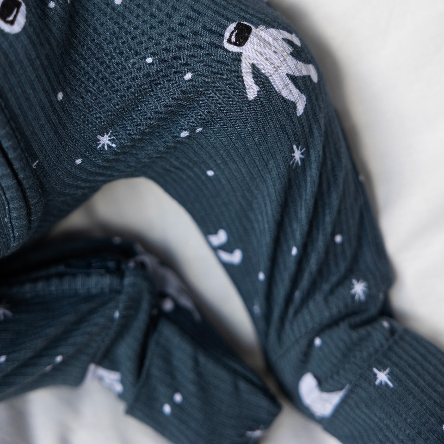 Astronauts Small Ribbed Zip Romper