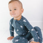 Astronauts Small Ribbed Zip Romper