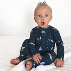 Astronauts Small Ribbed Zip Romper