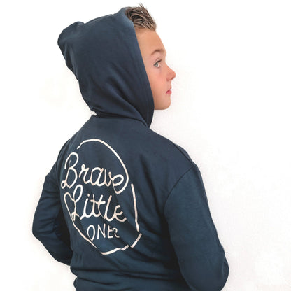 Brave Little Ones Circle Navy French Terry Zip-Up Jacket