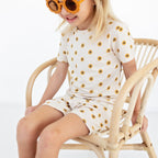 Sunflowers Small Ribbed Shorts Two-Piece Set