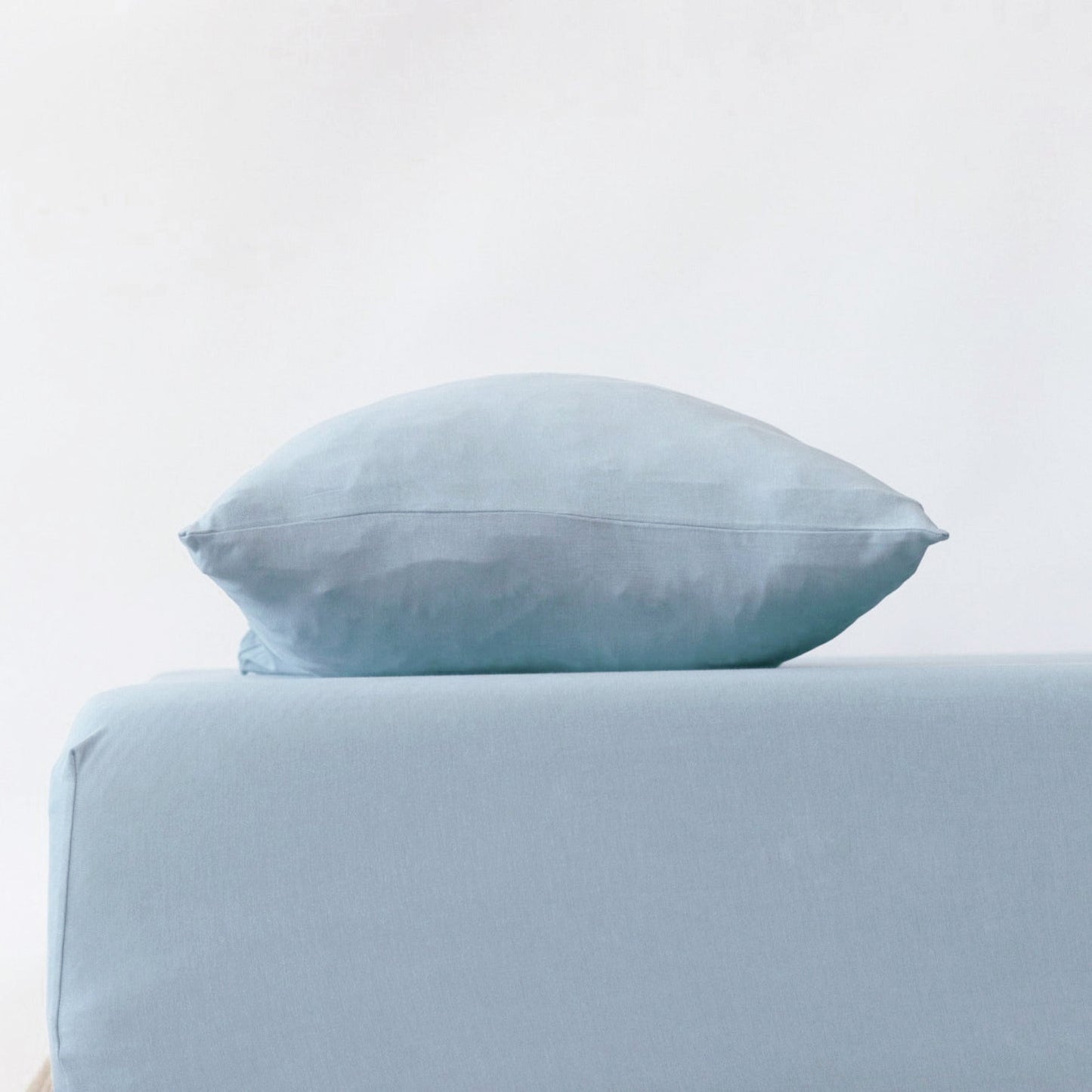 Dusty Coastal Blue Twin Sheet With Pillow Case