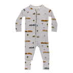 Trains Small Ribbed Zip Romper
