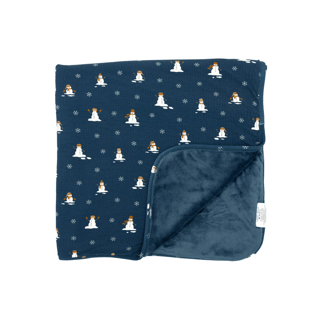 Snowmen Small Ribbed Toddler Blanket