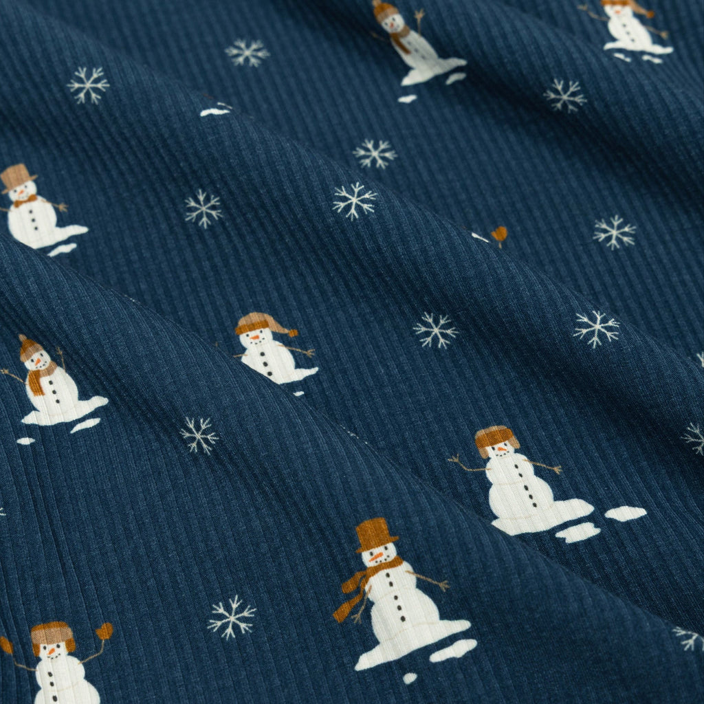 Snowmen Small Ribbed Zip Romper