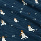 Snowmen Small Ribbed Zip Romper
