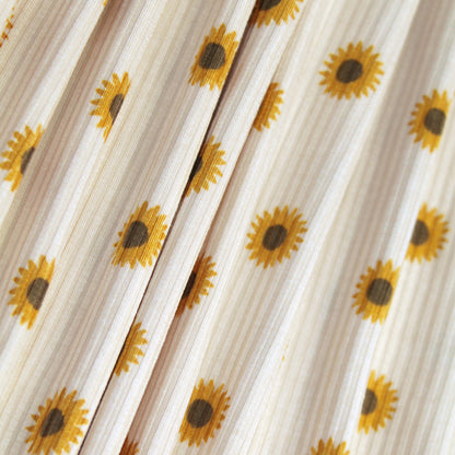 Sunflowers Ribbed Women's Pants