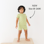 Tarragon Green Small Ribbed Shorts Two-Piece Set