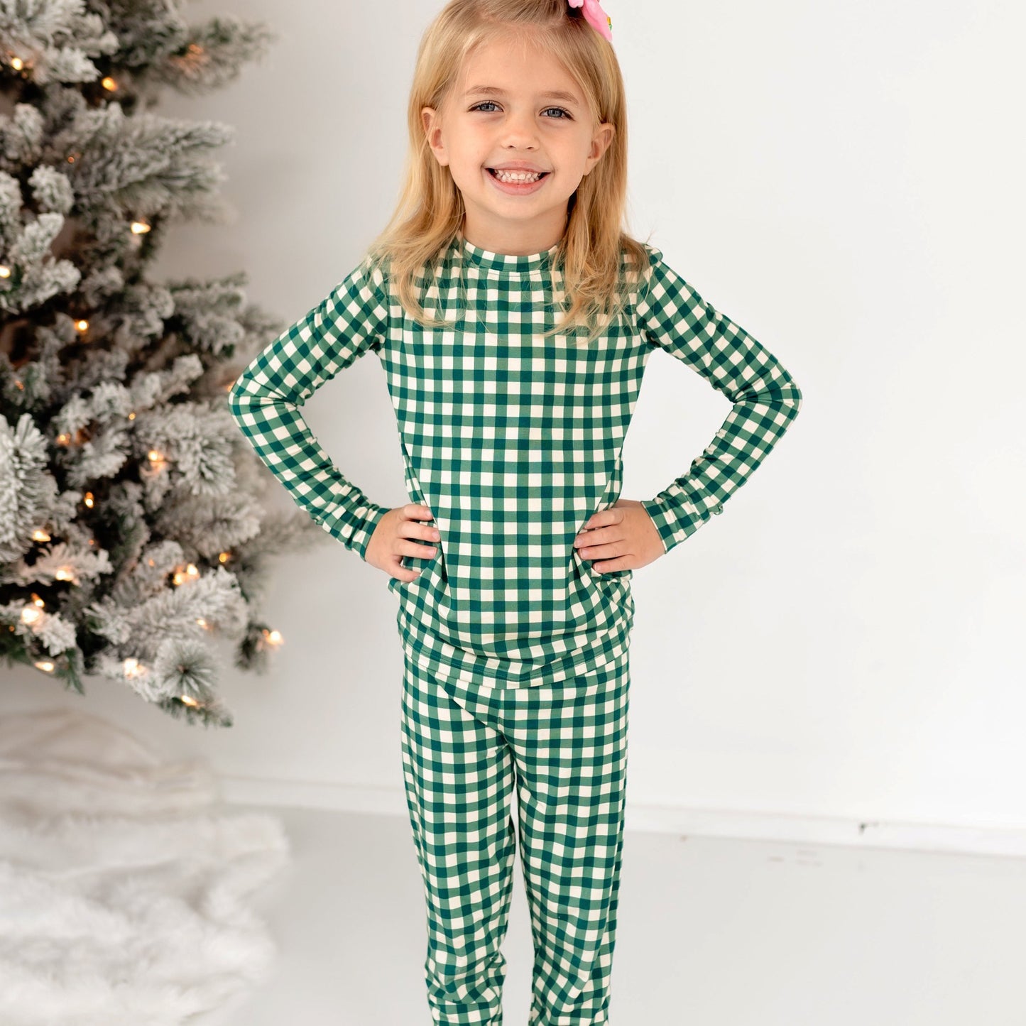 Evergreen Gingham Two-Piece Set