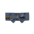 Christmas Trains Small Ribbed Bow