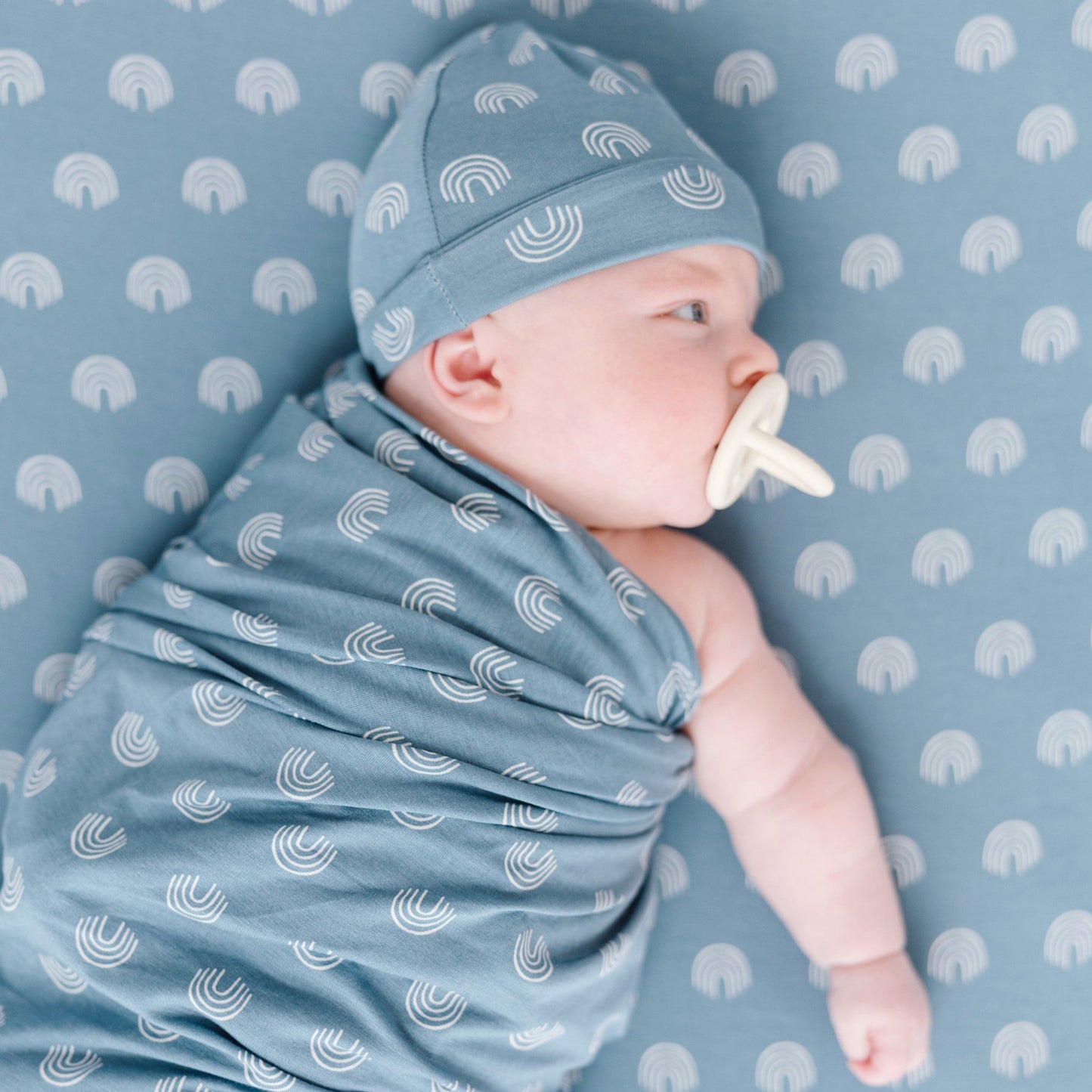 Slate Rainbows Swaddle Set