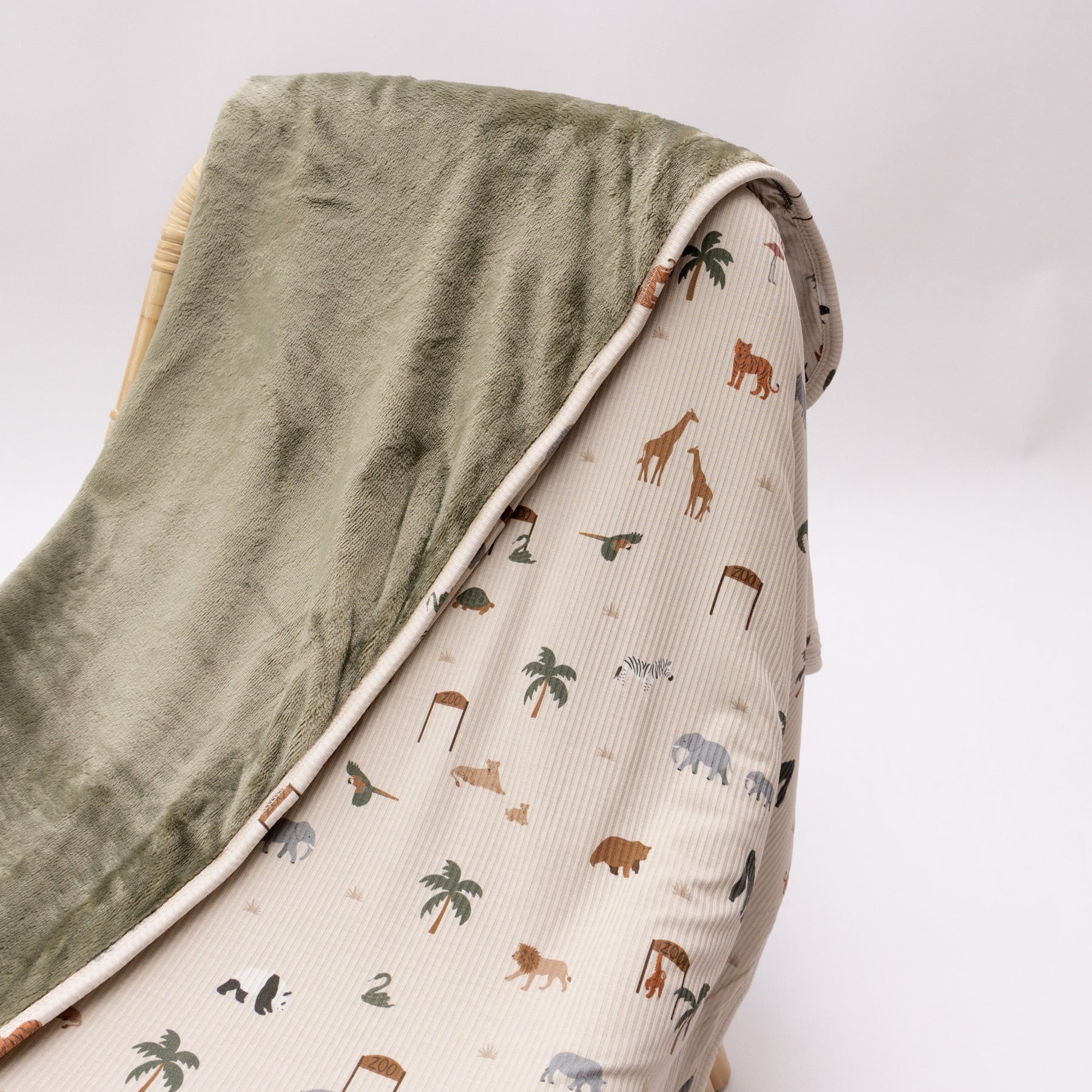 Zoo Day Small Ribbed Toddler Blanket