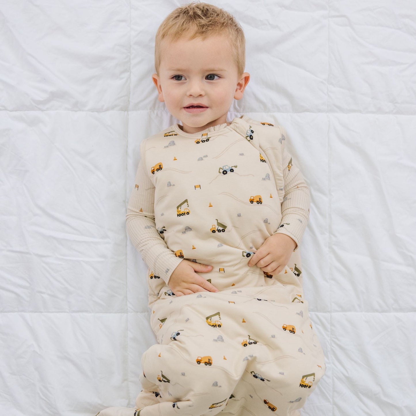 Construction Sleep Sack & Zip Romper Set