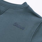 Dark Steel Blue with Brave Embroidered Bamboo French Terry Pullover