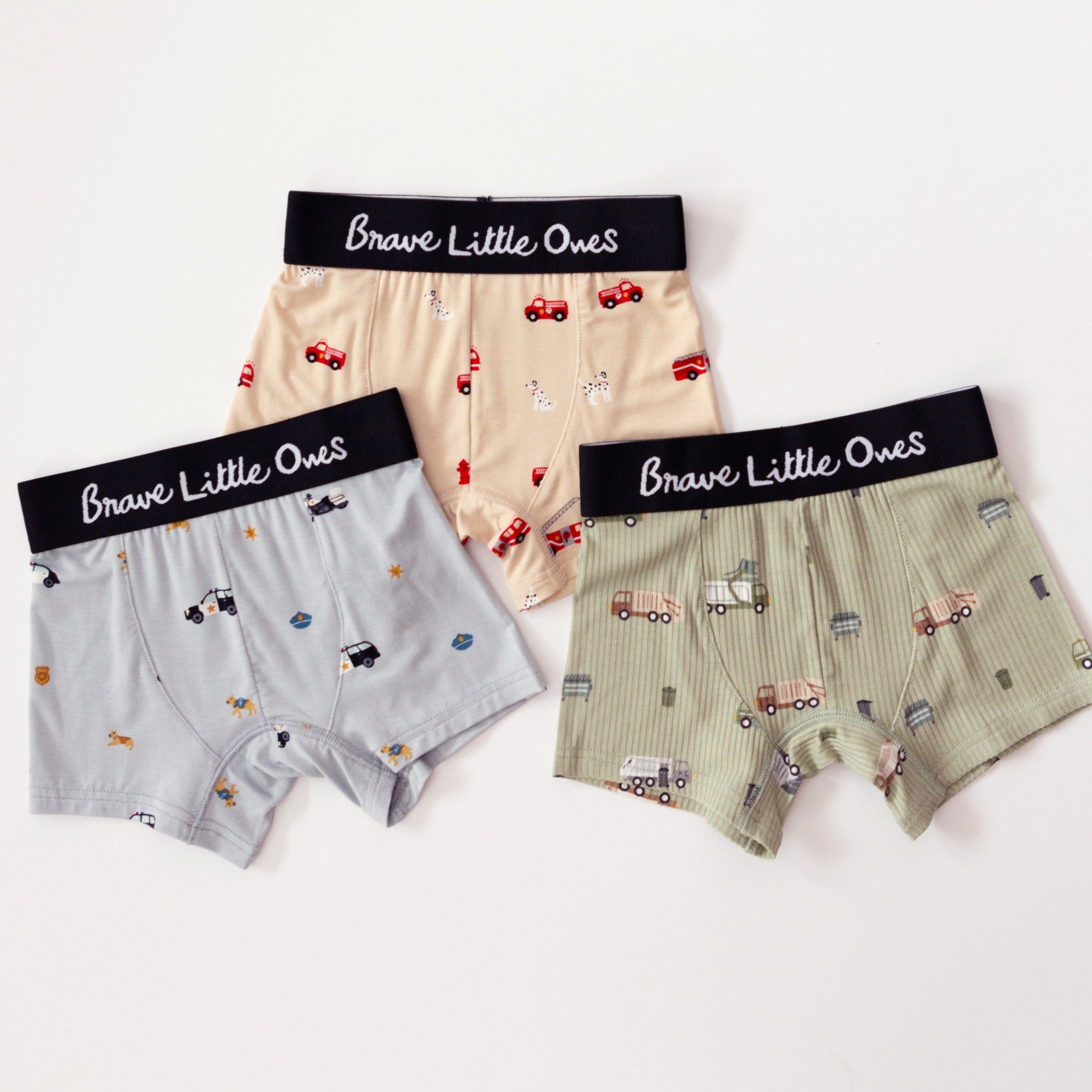 Trash Trucks, Firetrucks and Police Boxer Brief 3 Pack