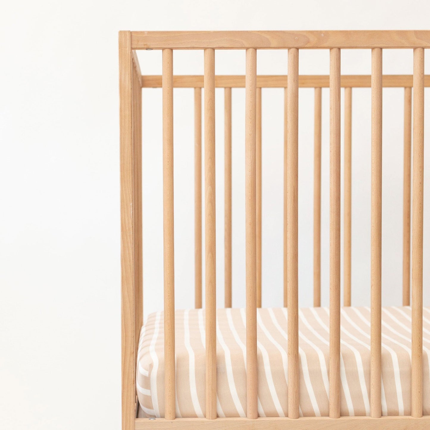 Tan Wide Stripe Crib Sheet