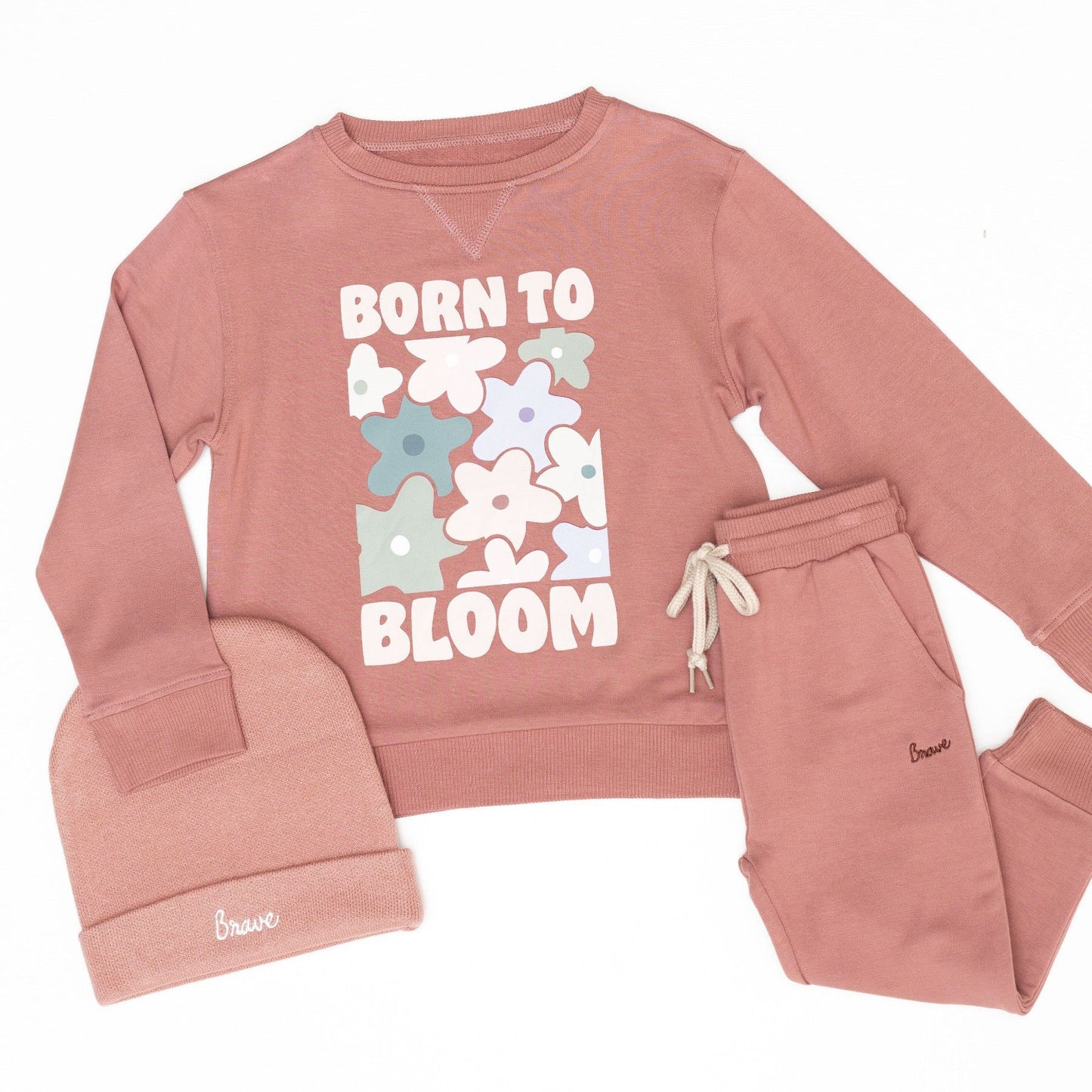 Born To Bloom Rose Bamboo French Terry Pullover & Jogger Set