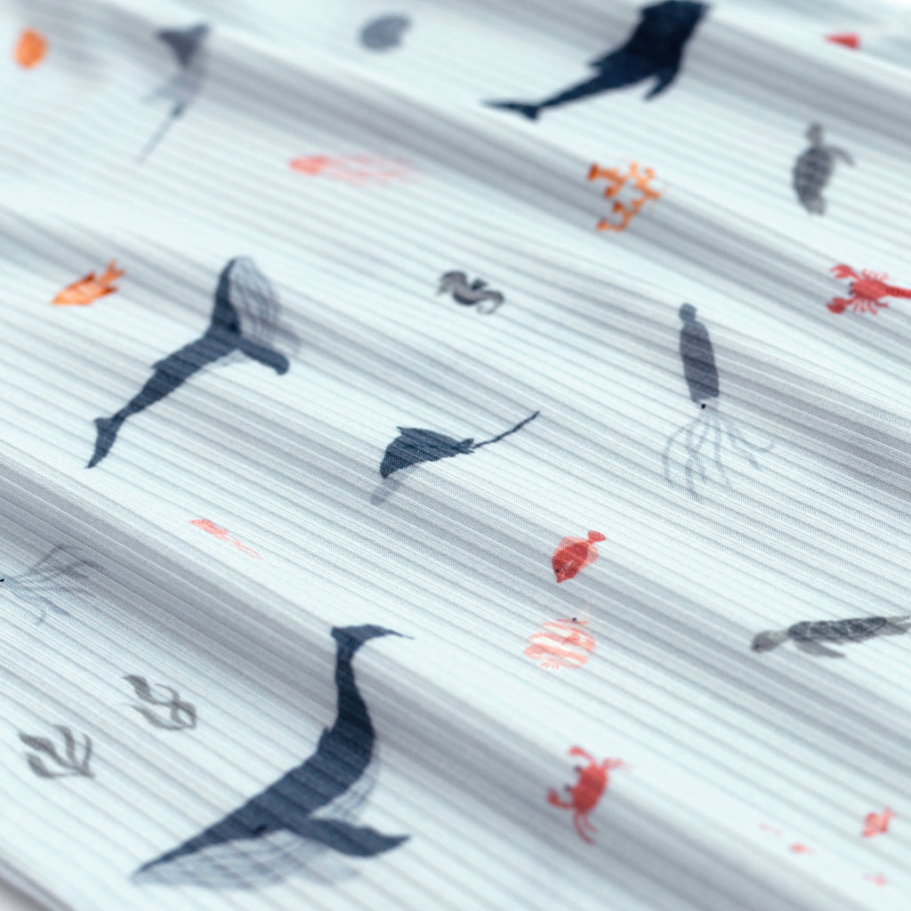 Under The Sea Small Ribbed Zip Romper