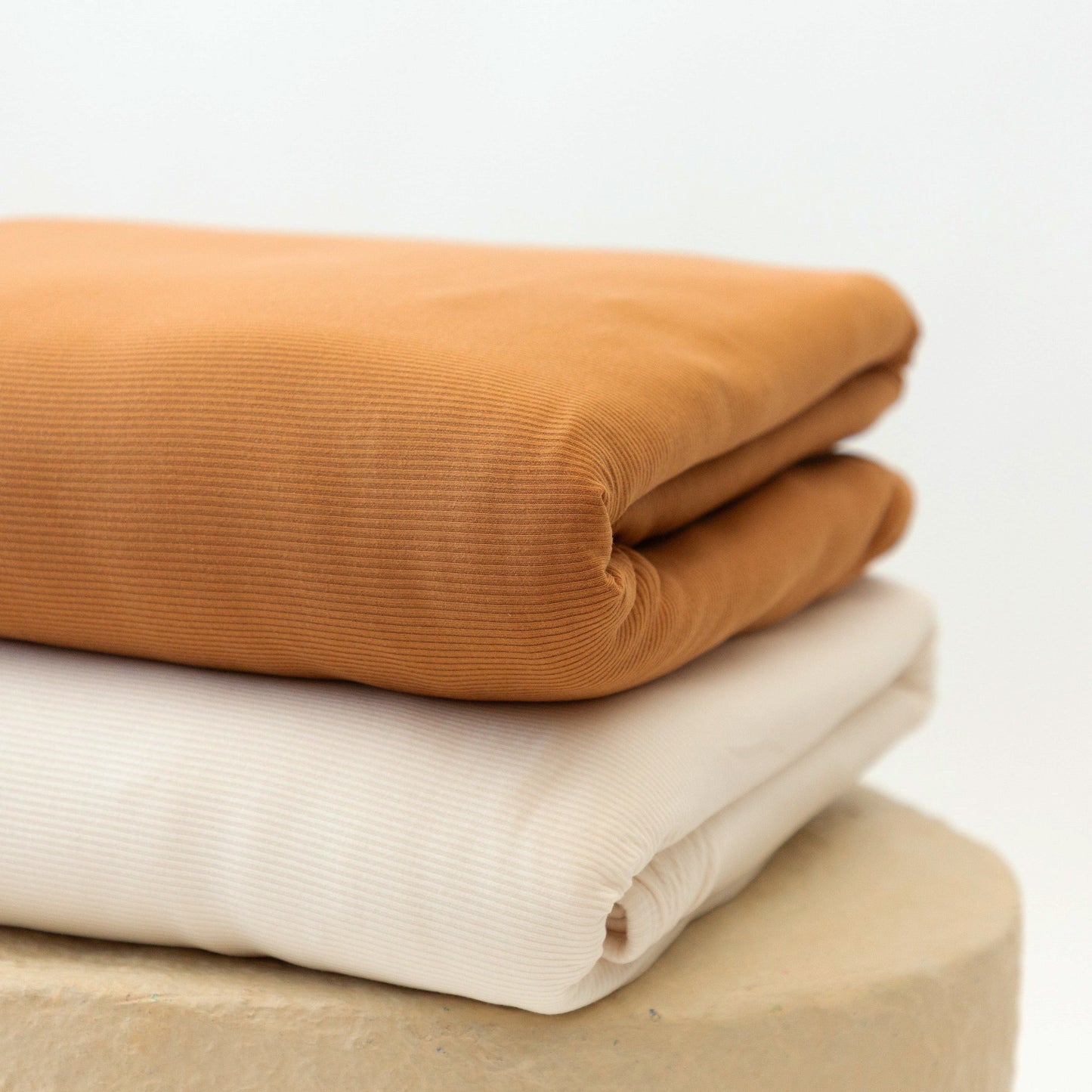 Cream Small Ribbed Youth Blanket