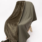 Olive Small Ribbed Adult Blanket