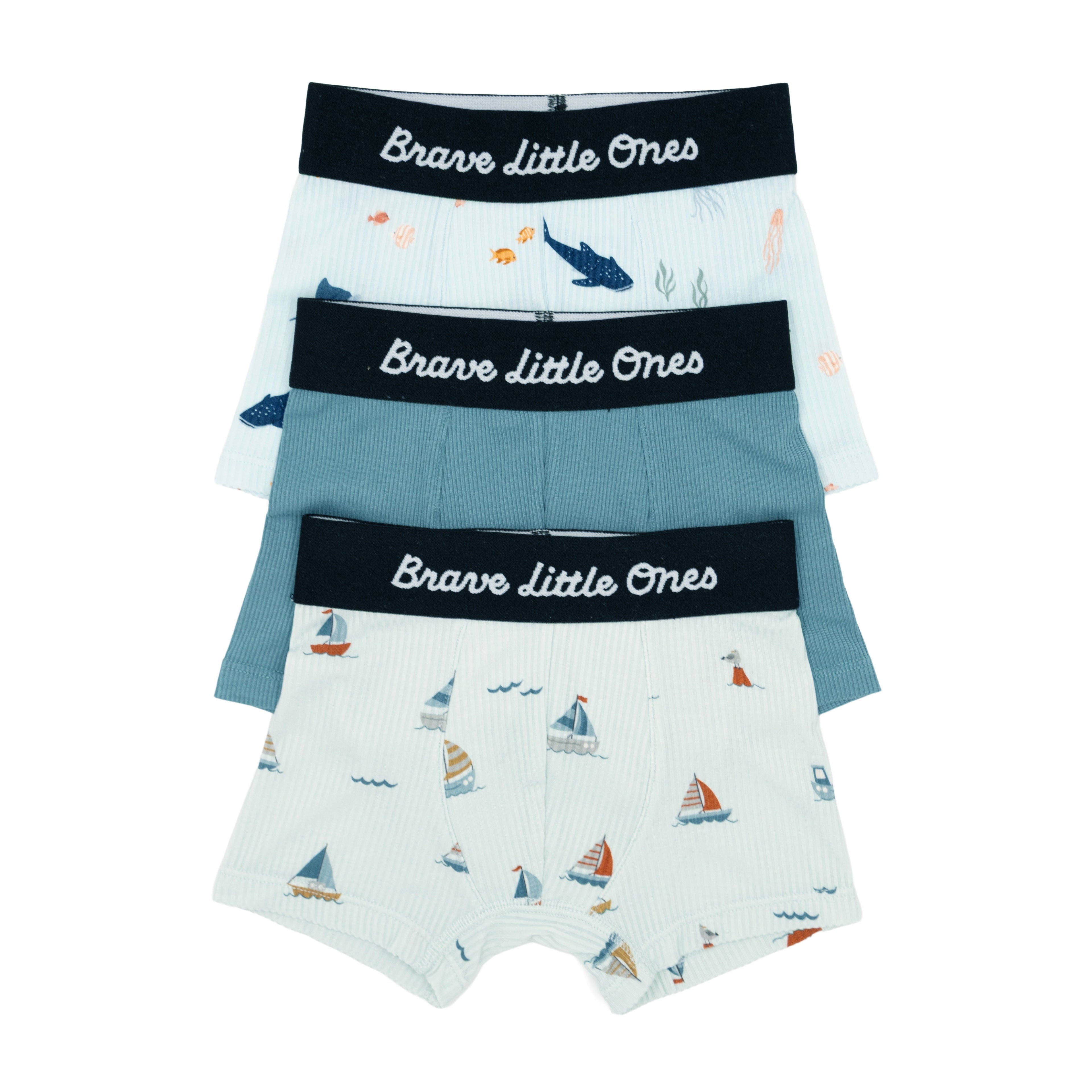 Nautical Boats, Glacier Blue and Under The Sea Boxer Brief 3 pack