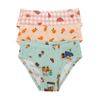 Farmers Market, Oranges and Watermelon Pink Gingham Small Ribbed Underwear 3 pack