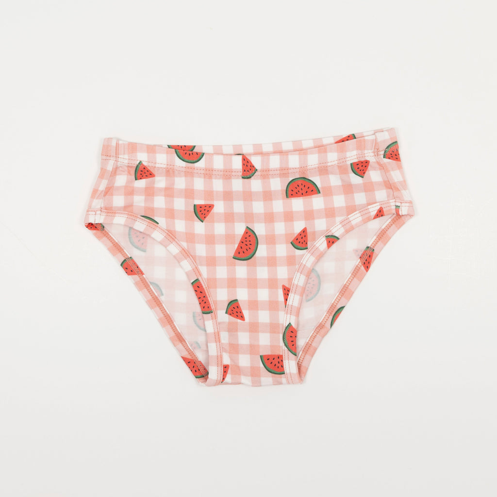 Farmers Market, Oranges and Watermelon Pink Gingham Small Ribbed Underwear 3 pack