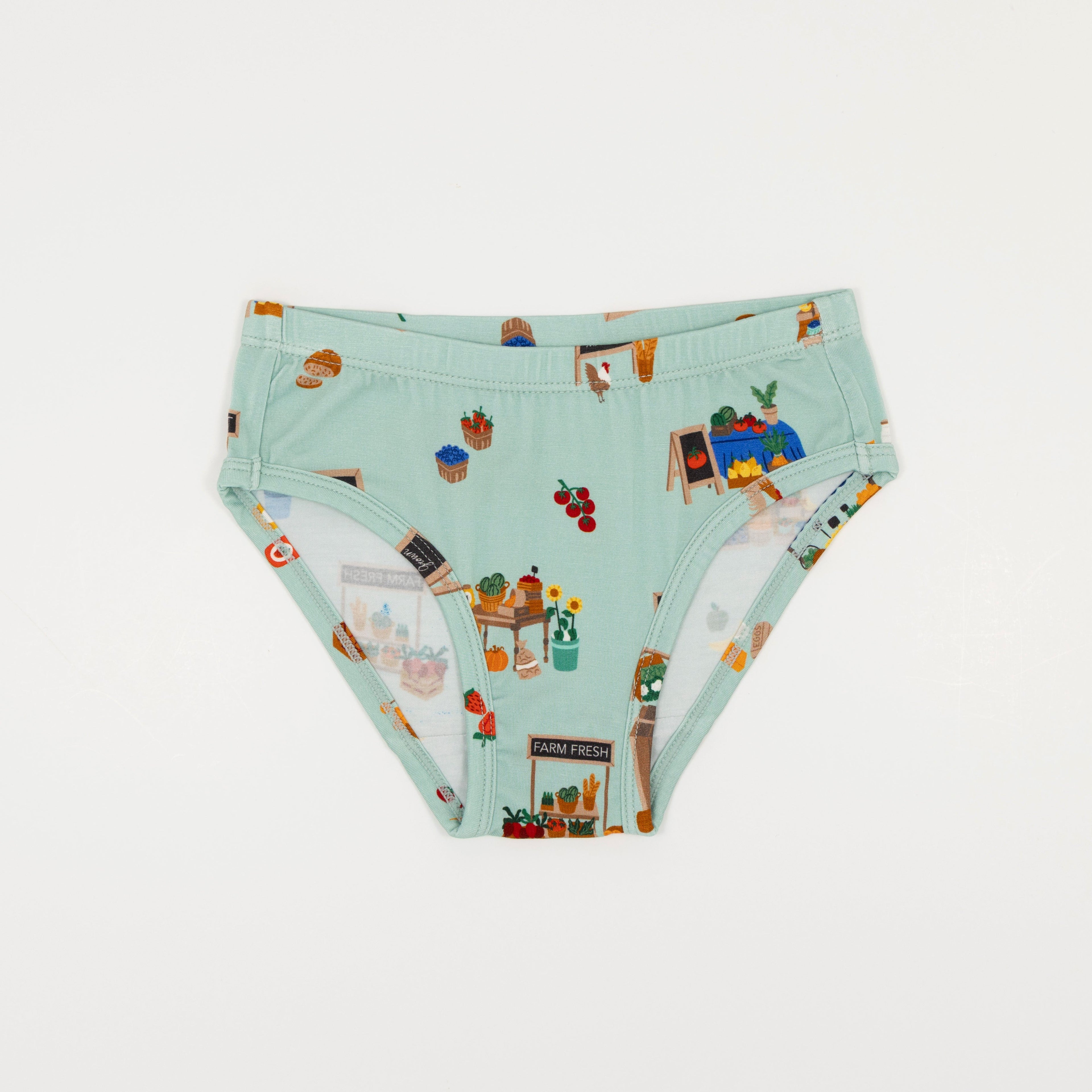 Farmers Market, Oranges and Watermelon Pink Gingham Small Ribbed Underwear 3 pack