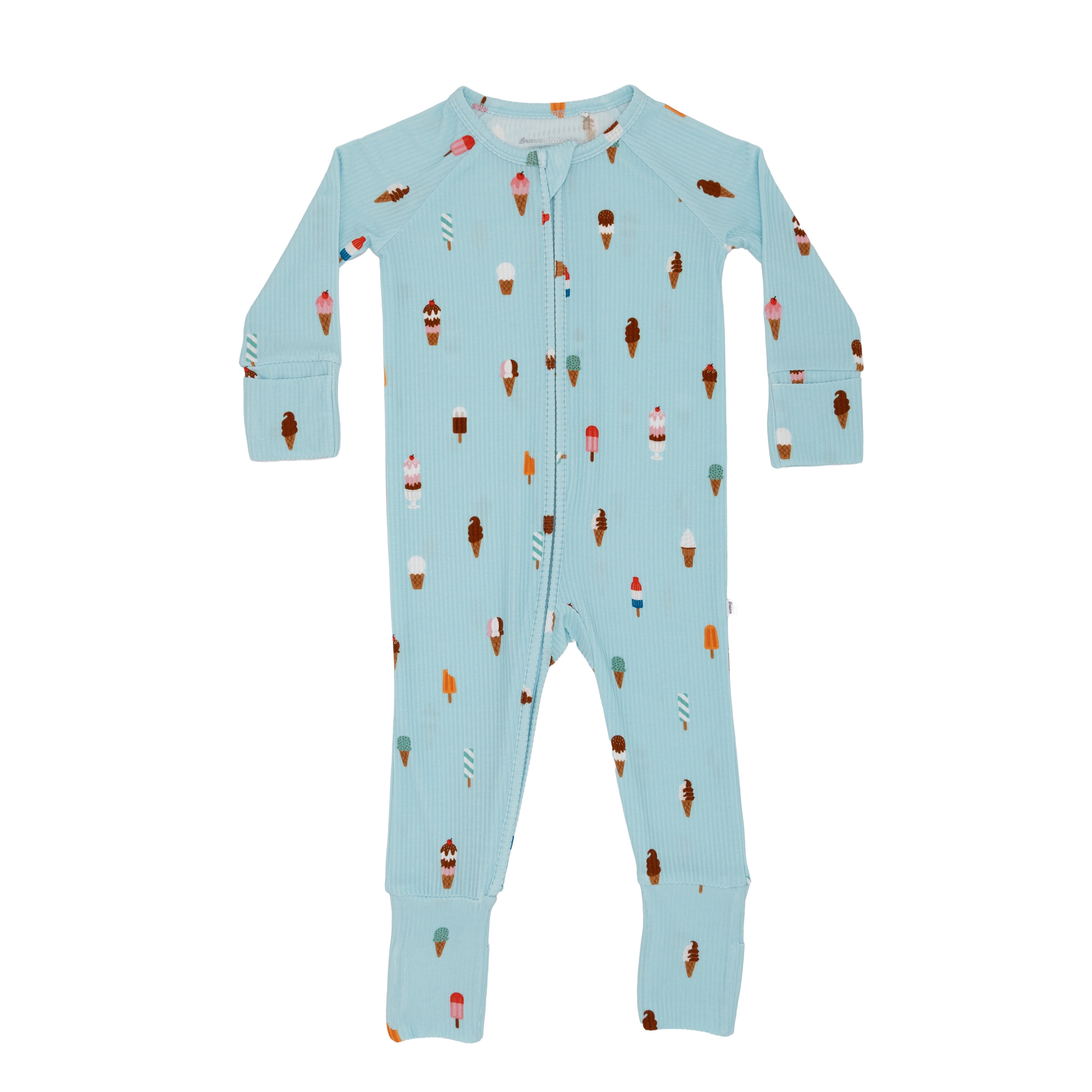 Ice Cream Shop Small Ribbed Zip Romper