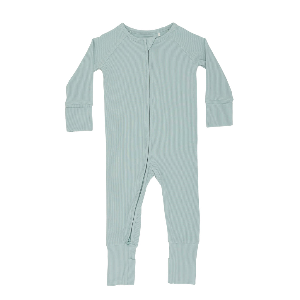 Harbor Blue Small Ribbed Zip Romper