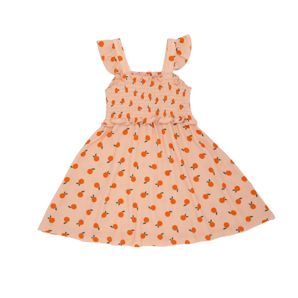 Oranges Small Ribbed Flutter Sleeve Dress