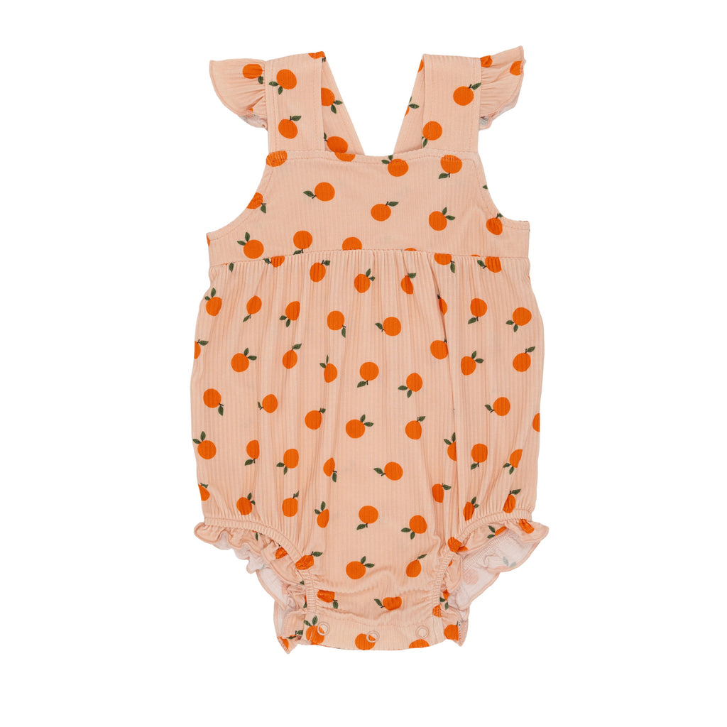 Oranges Small Ribbed Flutter Sleeve Romper