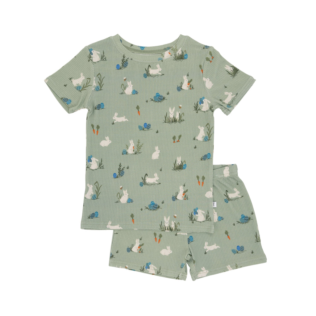Sage Bunnies Small Ribbed Shorts Two-Piece Set