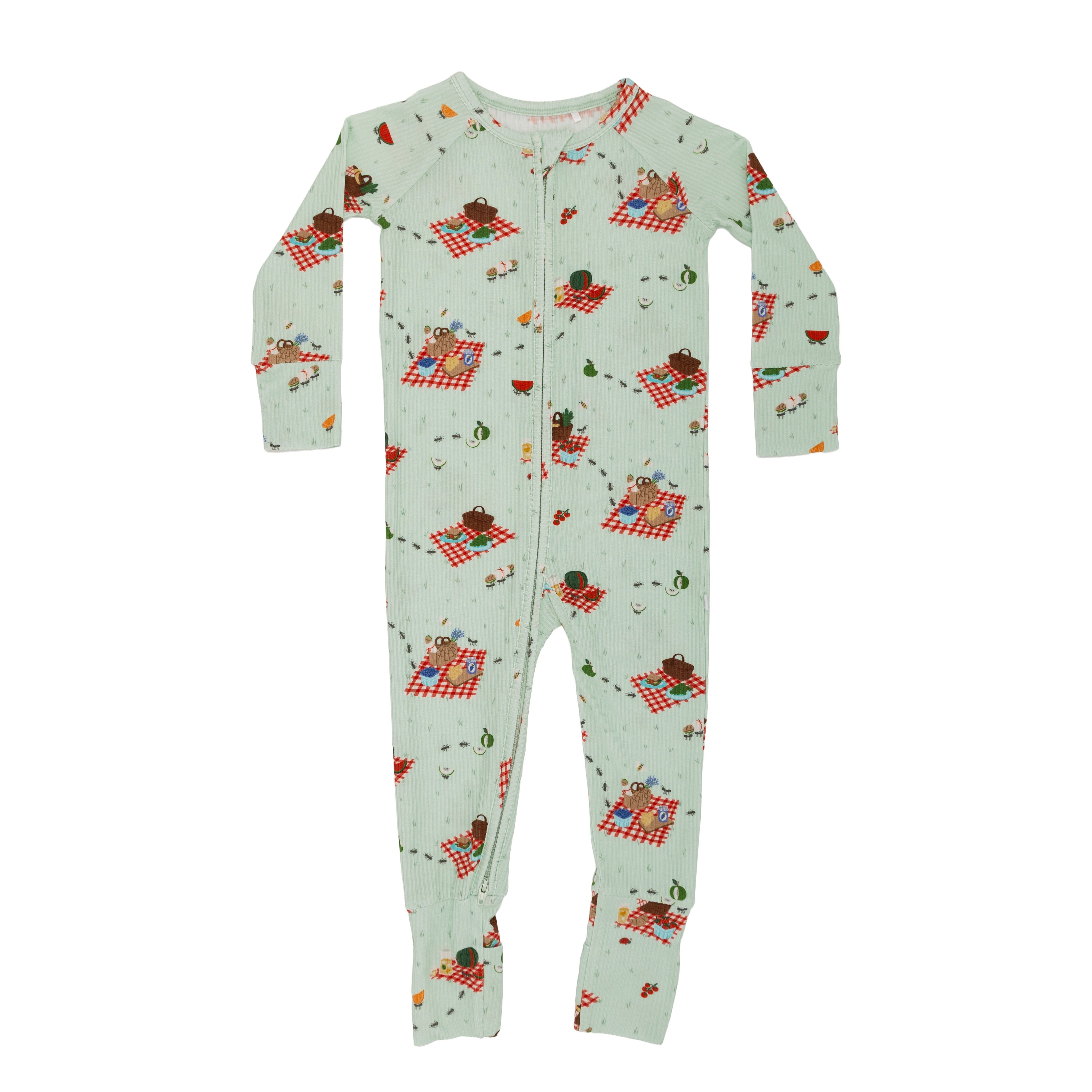 Summer Picnic Small Ribbed Zip Romper