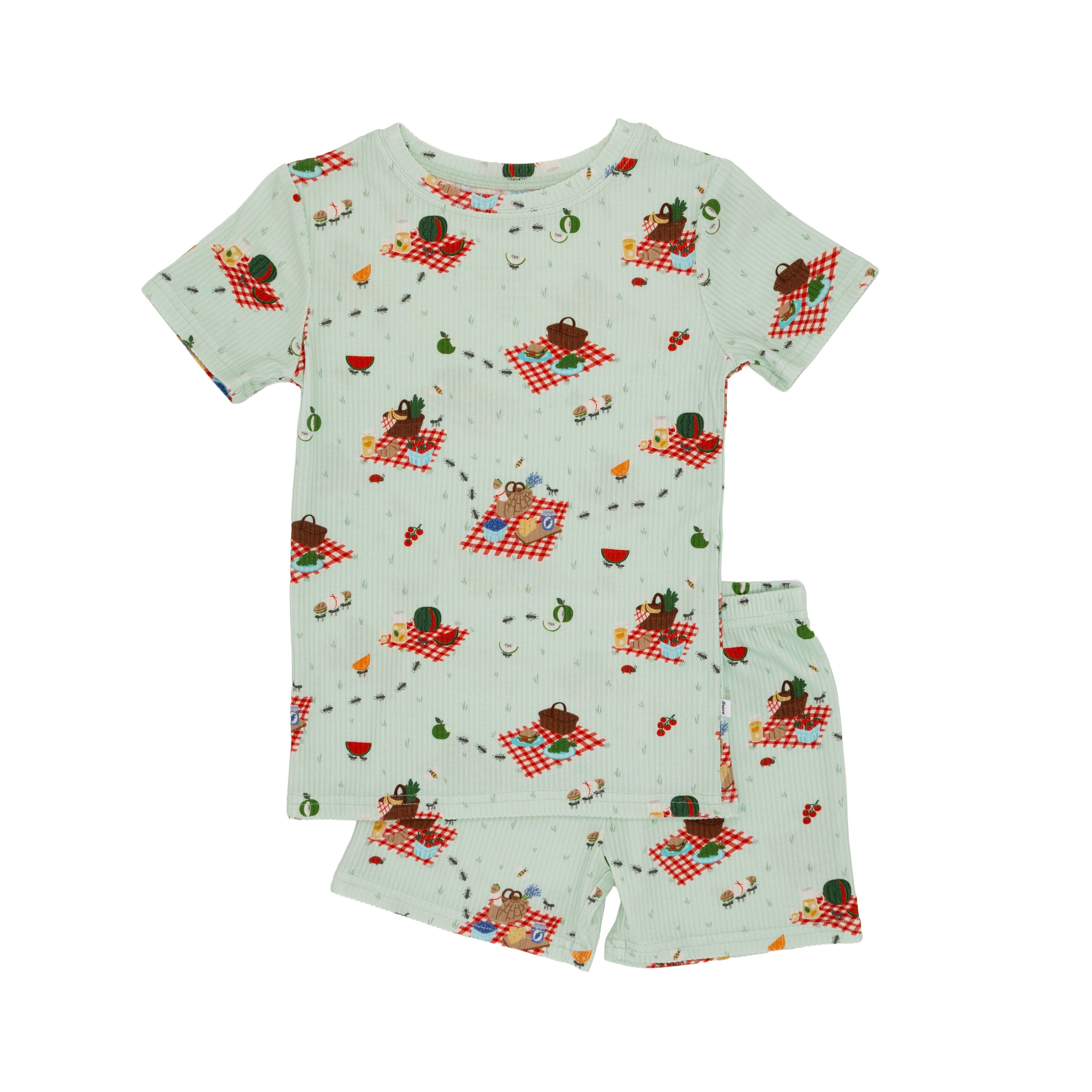 Summer Picnic Small Ribbed Shorts Two-Piece Set